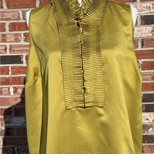 Jessica London Mustard Pleated Blouse